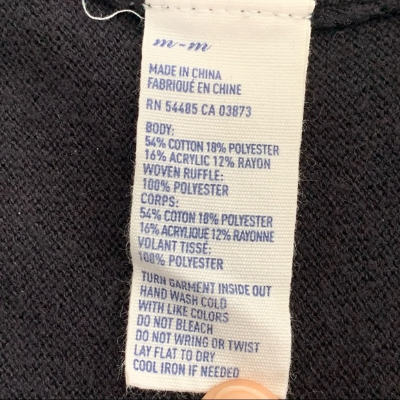 American Eagle Outfitters Vintage Black Cardigan with Ruffles at the hem - Picture 6 of 6